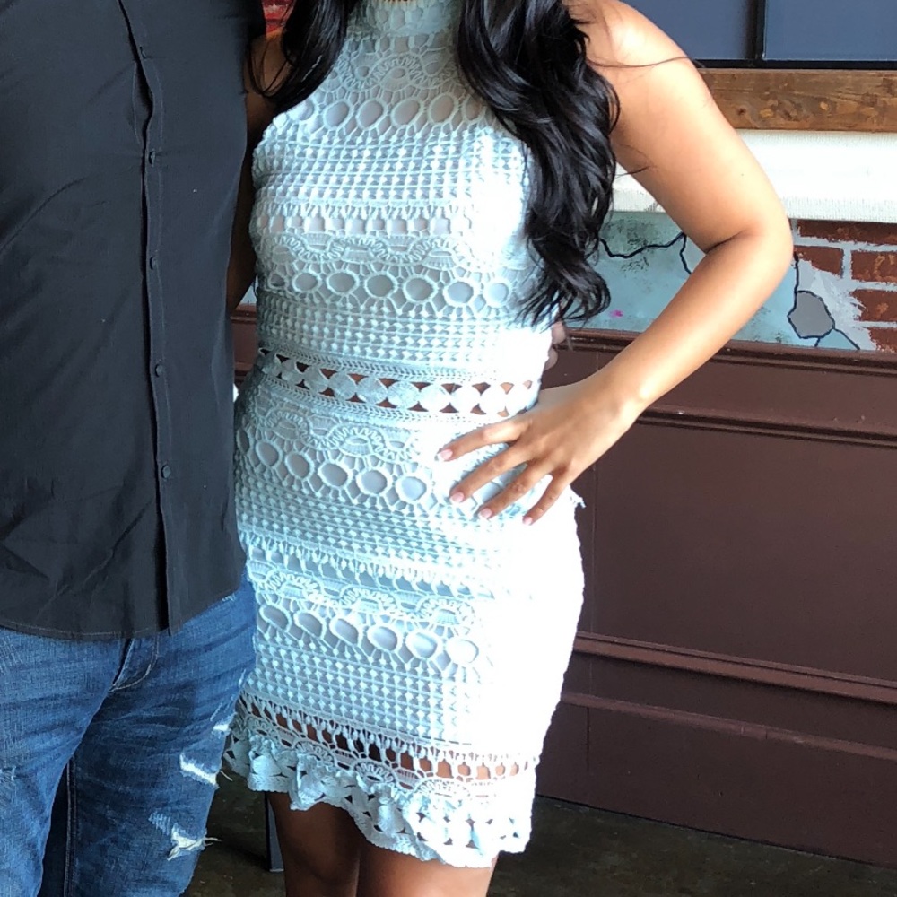 Light blue knit dress